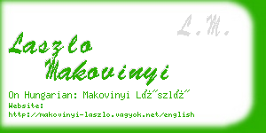 laszlo makovinyi business card